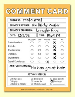 the bitchy waiter: A Comment on Comments