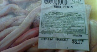 Tonight’s special: steamed goat penis on herbed risotto